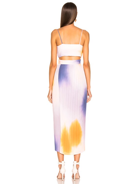 strapless open back dress SWEETHEART BANDEAU PLEATED MAXI IN BROWN MADE TO MEASURE / Brown