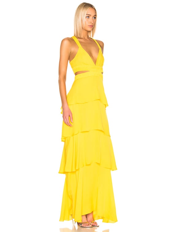 alc yellow walker dress