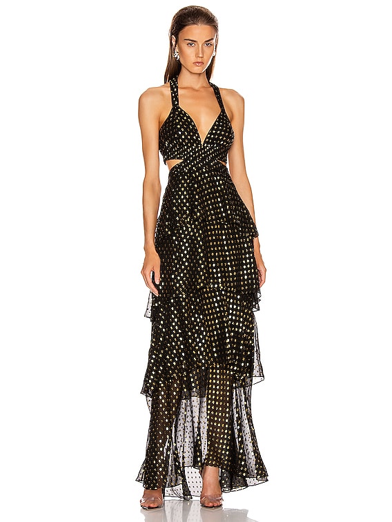 alc black and gold dress