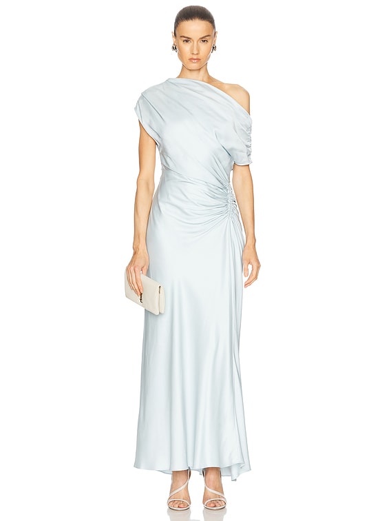 alc penny satin dress A.L.C. Penny Satin Midi Dress in Natural