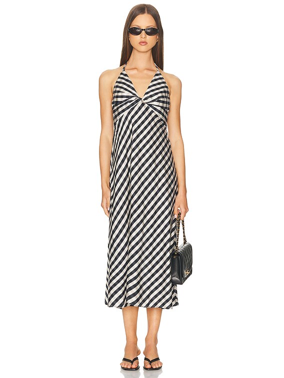 alc black and white dress Womens polka dot midi dress | Black and White | Wrap Style