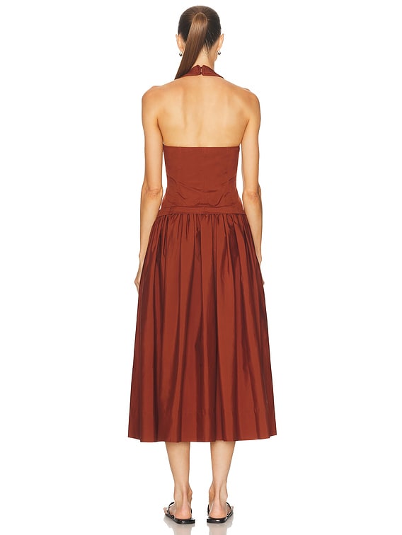 knee length dresses for ladies INVITATION V NECK SHORT SLEEVE FRILL HEM LACE MIDI DRESS main image 1
