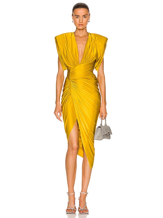 Alexandre Vauthier Ruched Mini Dress in Amber | FWRD