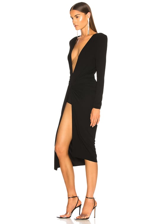 jersey wrap midi dress