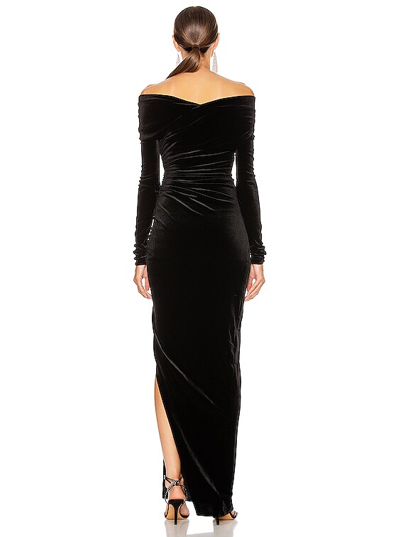 alexandre vauthier gathered glitter-velvet maxi dress black Sleeveless Multi Colour Bodycon Mini Dress main image 1