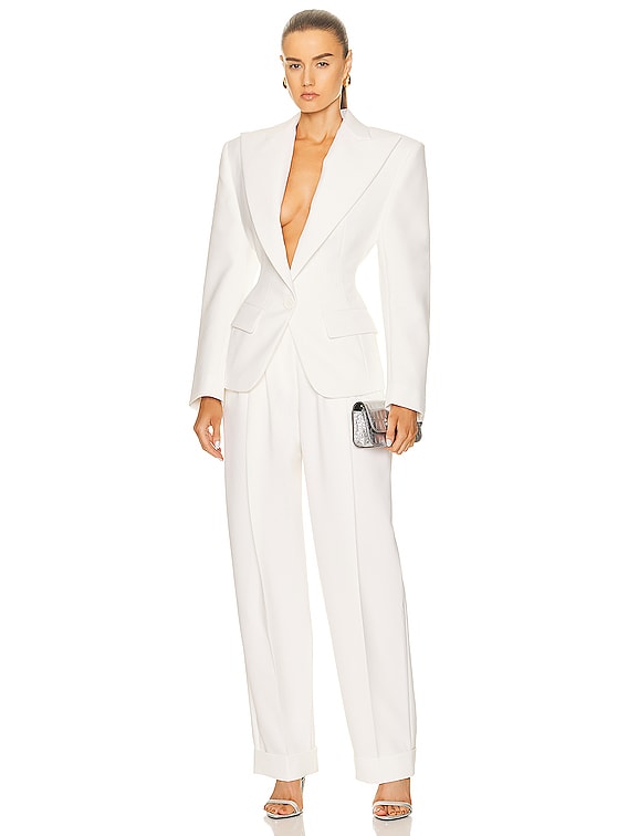 ジャケット ALEXANDRE VAUTHIER JACKET (221JA1553 OFFWHITE) Alexandre Vauthier Couture Edit Smocking Jacket in Off White