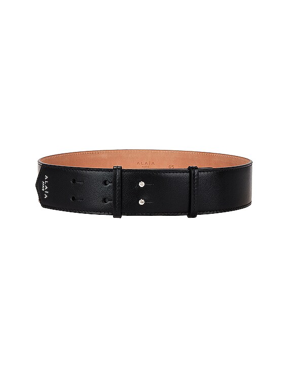 新品 ALAIA アライア　レザー　ベルト　80 フラワー　黒 レディース デザイナーズベルト｜アライア日本公式