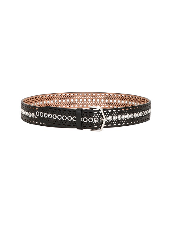 ALAÏA Vienne Leather Belt in Noir | FWRD