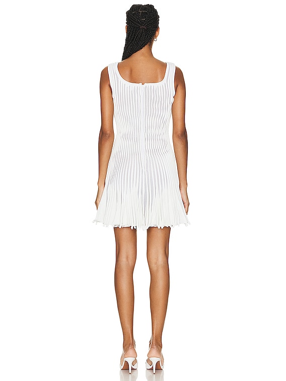 ワンピース ALAIA DRESSES BLANC ALAÏA Pleated Mini Dress in Blanc & Ivoire | FWRD