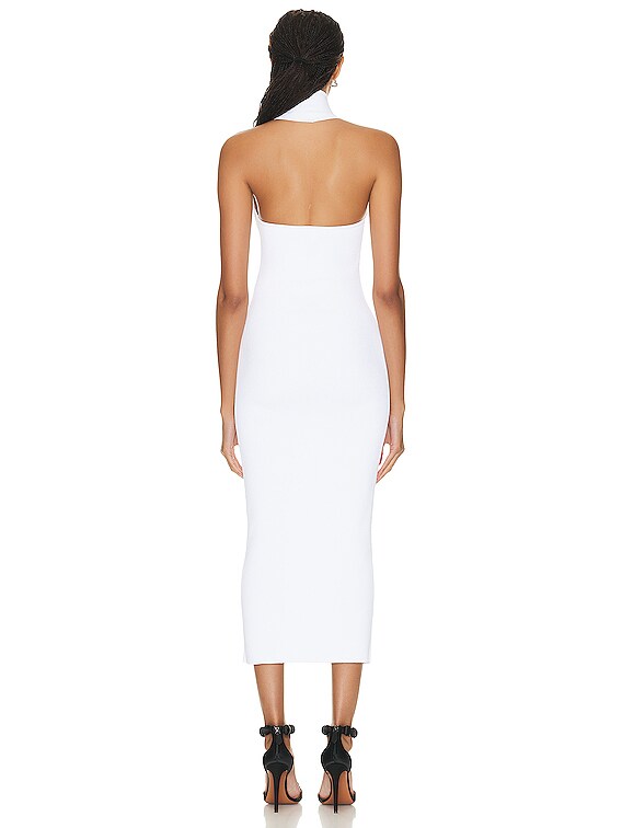 ALAA Halter Midi Dress in Blanc | FWRD ALAA Halter Midi Dress in Blanc | FWRD