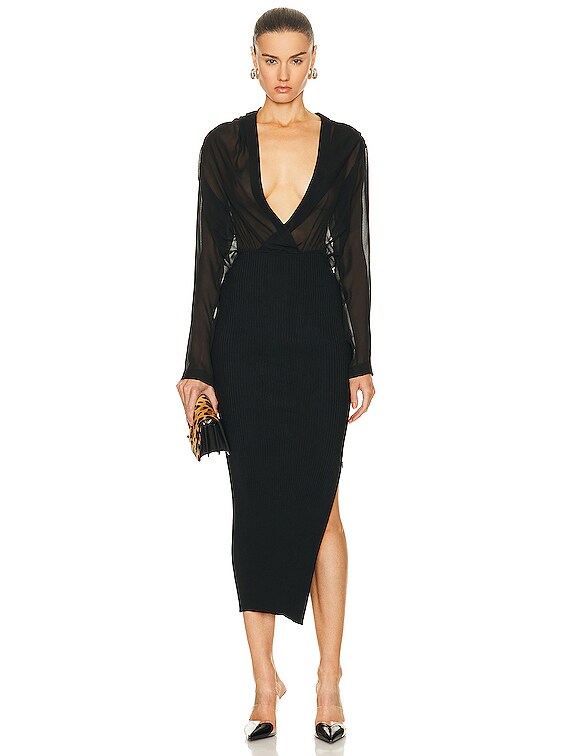 Long Sleeve Dress in Noir ALAA