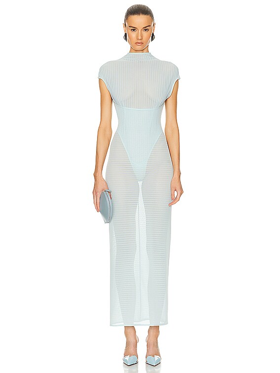 alaia corset dress Chambray bustier dress in blue - Alaia