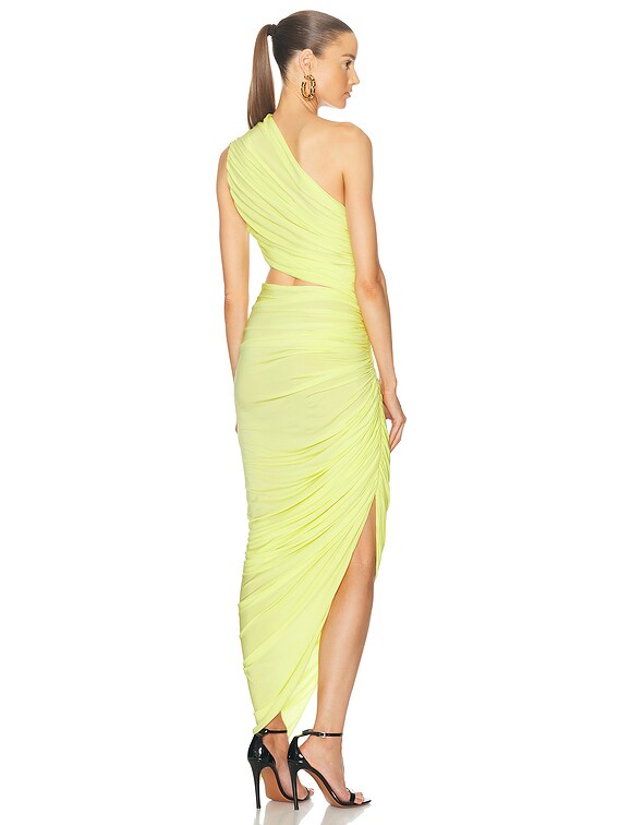 ワンピース ALAIA FW25 Dresses (AA9R2659T611B 000) ALAÏA One-shoulder ribbed wool midi dress | NET-A-PORTER