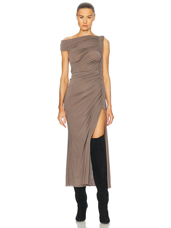 alaia ruched midi dress Ruched stretch-jersey midi dress - turquoise
