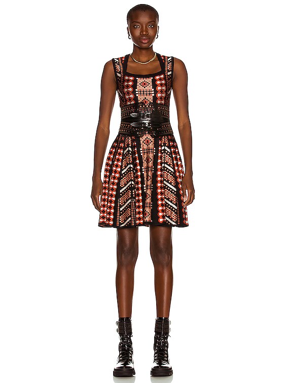 Alaa Square Neck Sleeveless Mini Dress in Rose Alaa Square Neck Sleeveless Mini Dress in Rose