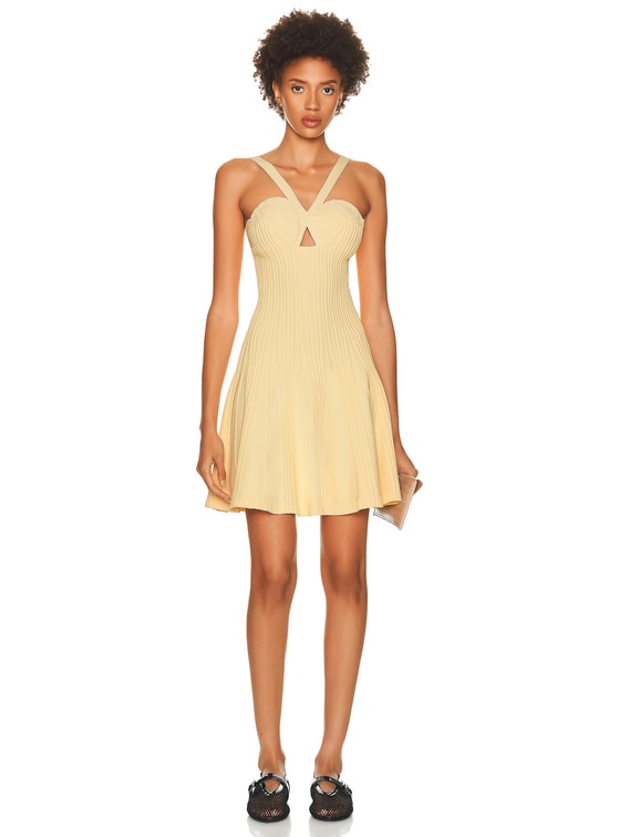 ALAÏA Spiral Skater in Jaune Pale | FWRD