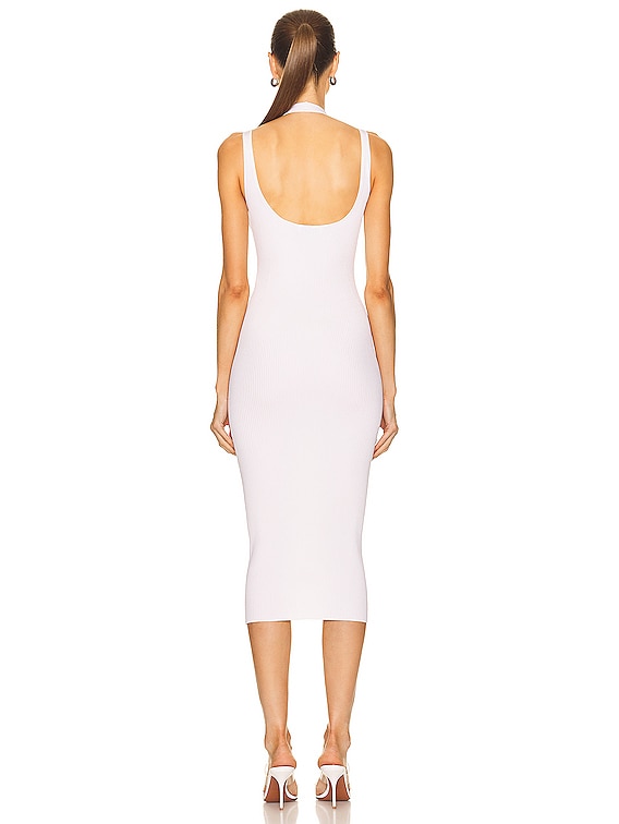 ALAÏA Rib Tube Midi Dress in Blanc | FWRD