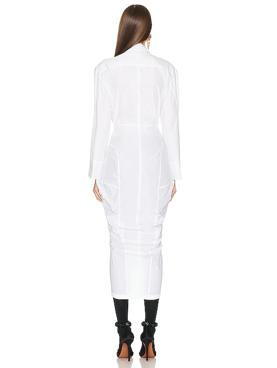 ワンピース ALAIA DRESSES BLANC ALAÏA One-shoulder ribbed wool midi dress | NET-A-PORTER
