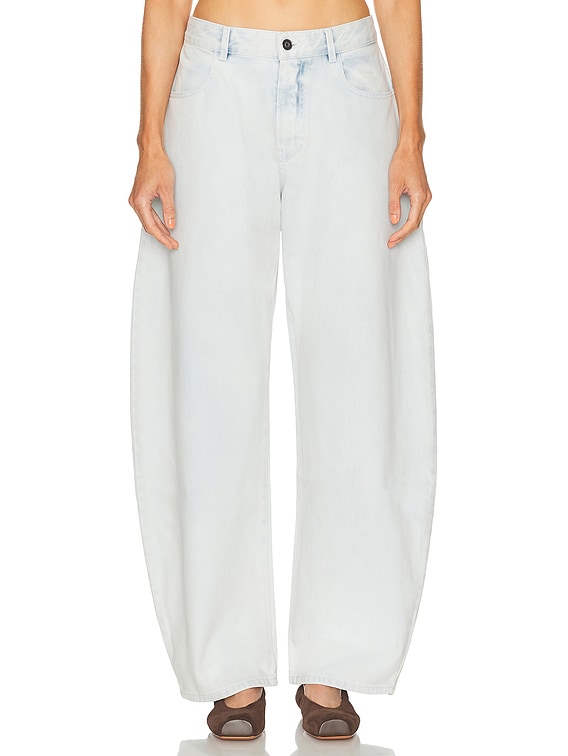 デニム・ジーパン ALAIA Low Round Ice Denim jeans BLEU GIVRE ALAÏA LIGHT BLUE LOW WAIST ROUND JEANS |ALAÏA US