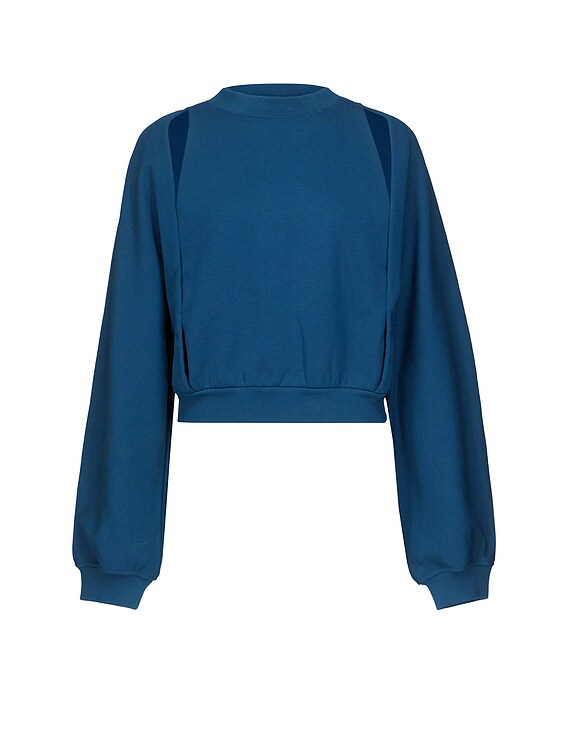 ALAÏA ALAΪA Cut-Out Sweater in Petrole | FWRD