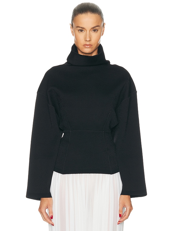 ALAÏA Turtleneck Sweater in Noir Alaia | FWRD
