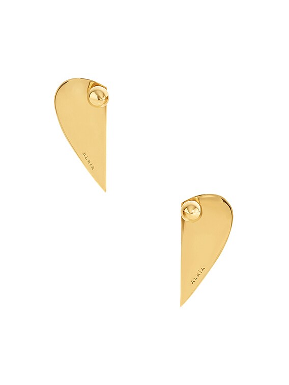 ALAÏA Demi Coeur Earrings in Or | FWRD