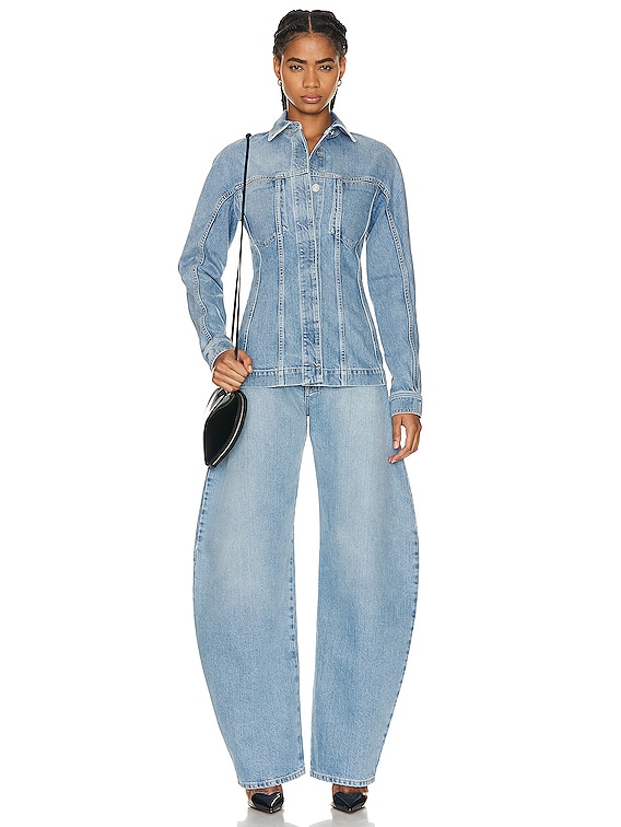 ALAÏA Denim Jacket in Bleu Clair | FWRD