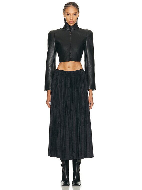 ALAÏA ALAΪA High Neck Jacket in Noir Alaia | FWRD
