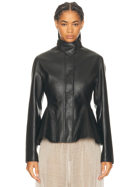 ALAÏA Peplum Jacket in Noir Alaia | FWRD