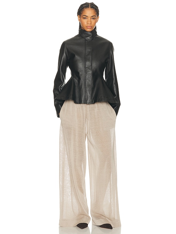 ALAÏA Peplum Jacket in Noir Alaia | FWRD