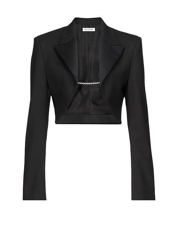 ALAÏA ALAΪA Tuxedo Bolero Blazer in Noir | FWRD