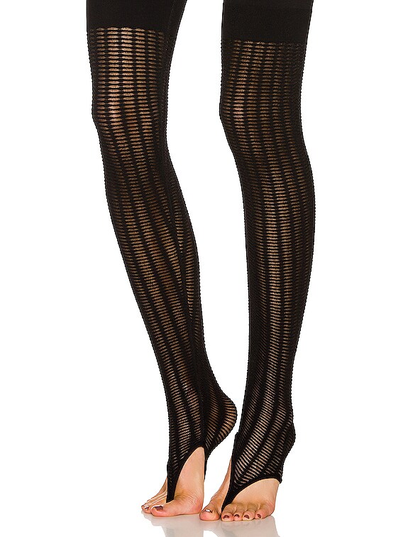 ALAÏA Lace Knit Legging - Black - Size 6 - Woman