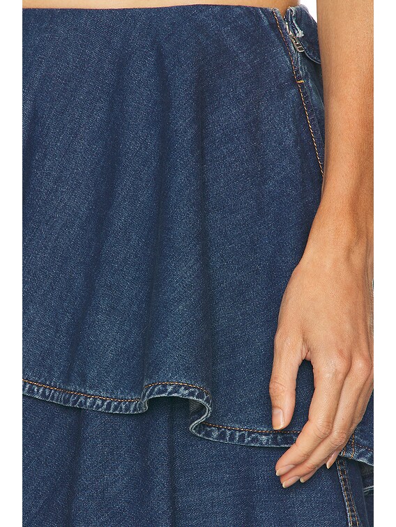 ALAÏA Spiral Skirt in Bleu Mineral | FWRD