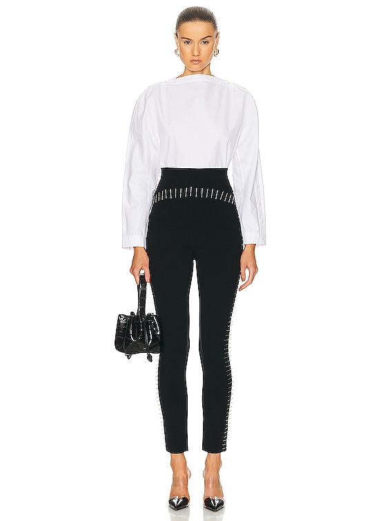 ALAÏA Button Up Top in Blanc | FWRD