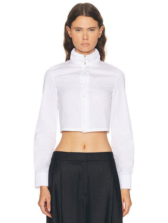 ALAÏA ALAΪA Trimmed Shirt in Blanc | FWRD