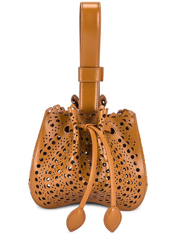 ALAÏA Rose Marie 16 Leather Laser Cut Bag in Tan Clair | FWRD