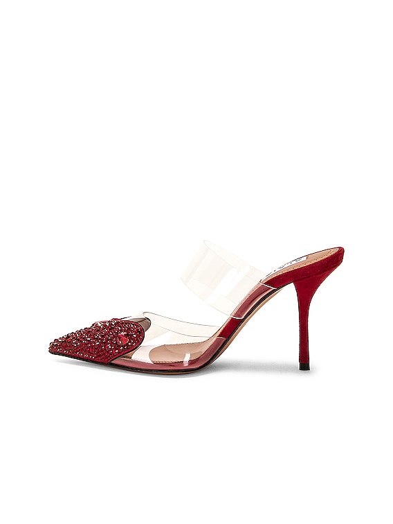 パンプス ALAIA PUMPS ROUGE GRENAT ALAÏA Crystal Heart Mule in Rouge Grenat | FWRD