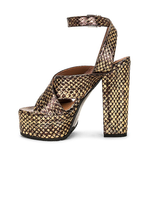 ALAÏA Platform Sandal in Or | FWRD