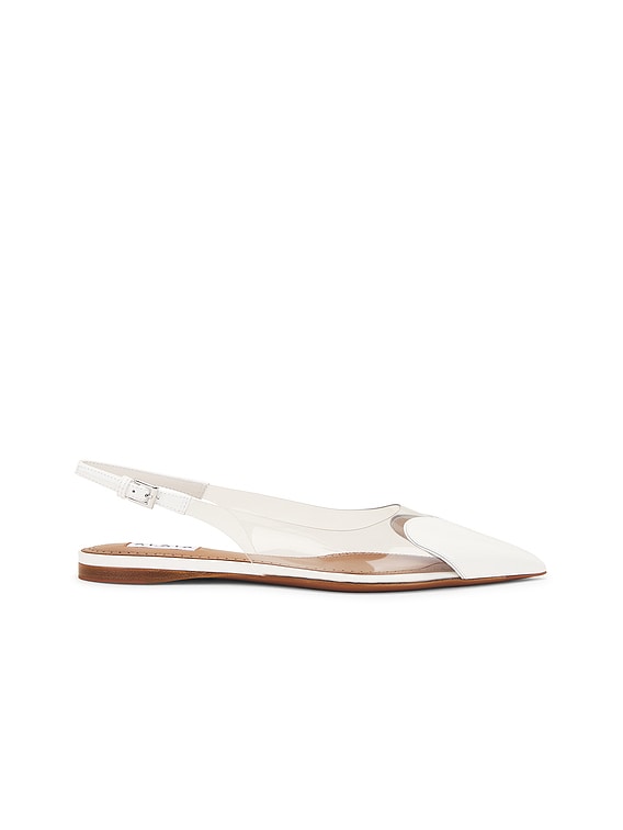 ALAÏA Heart Slingback Flat in Blanc Optique | FWRD