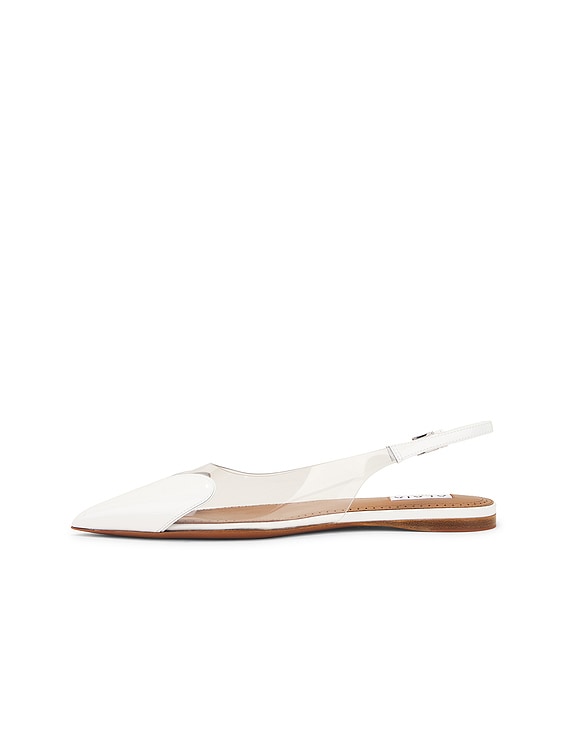 ALAÏA Heart Slingback Flat in Blanc Optique | FWRD