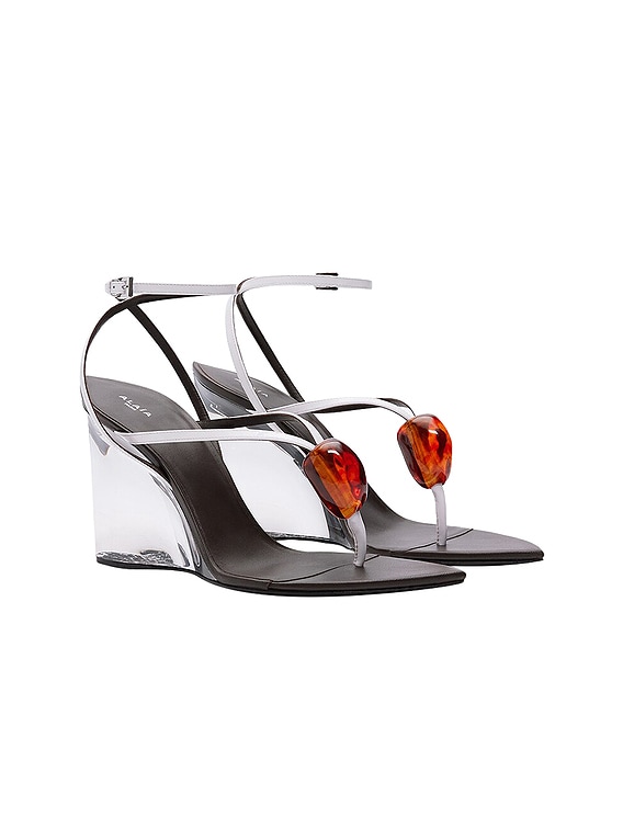 ALAÏA Invisible Jewel Sandal in Blanc Optique | FWRD