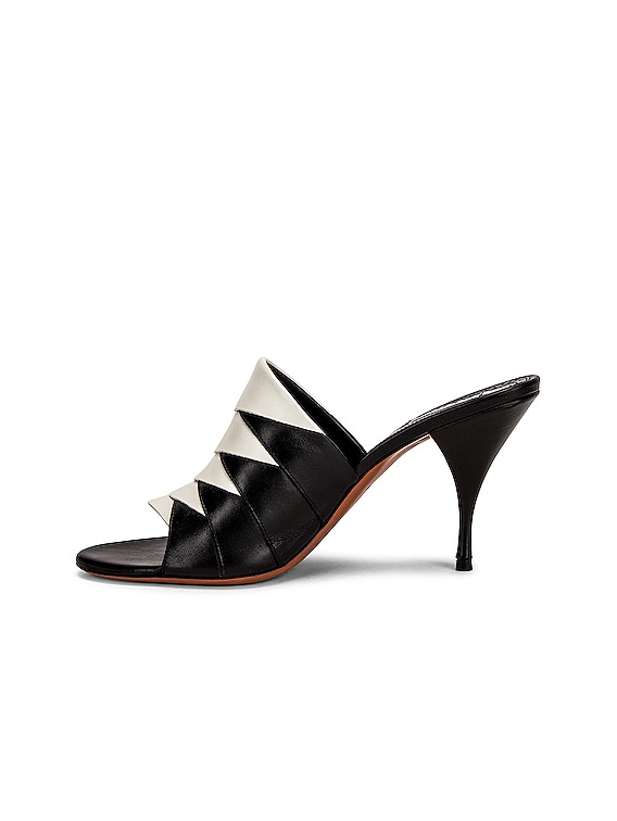 ALAÏA Leather Mules in Noir & Blanc | FWRD