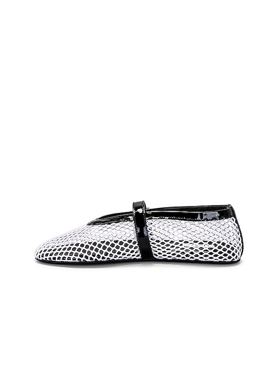 ALAÏA Ballerina Flat in Blanc & Noir | FWRD