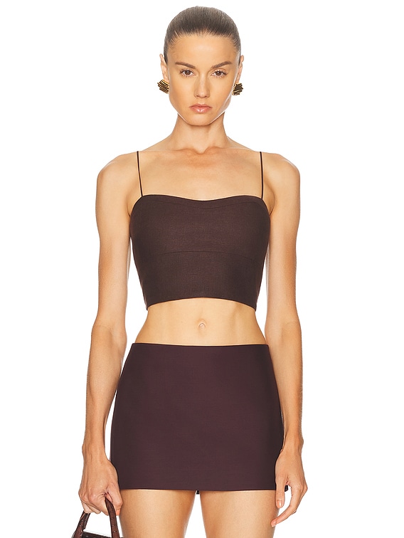 Adam Lippes Bex Top in Chocolate | FWRD
