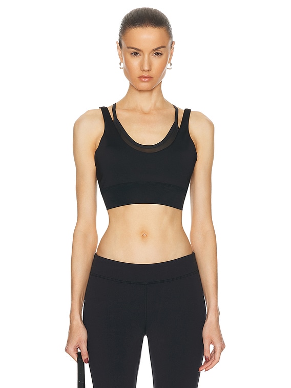 alo Airlift Double Trouble Bra in Black | FWRD