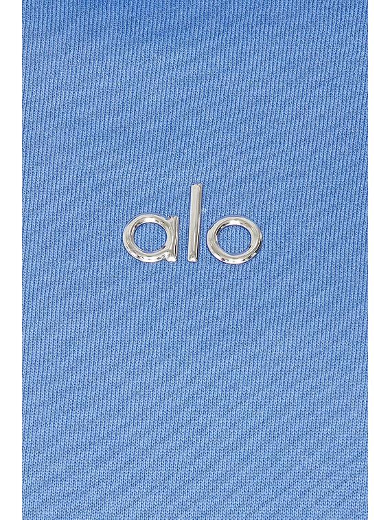 alo Accolade Crewneck Sweatshirt in Crystal Clear Blue | FWRD
