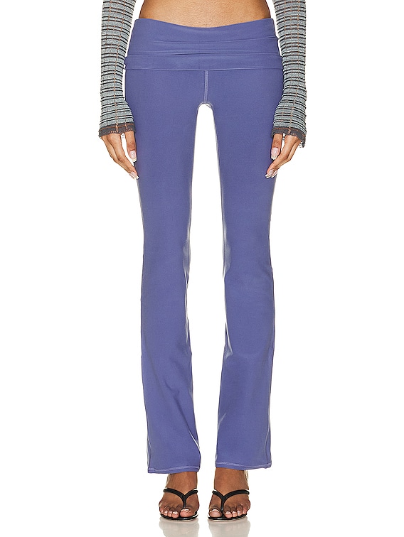 alo Soft Low Rise Fold Over Bootcut Legging in Infinity Blue