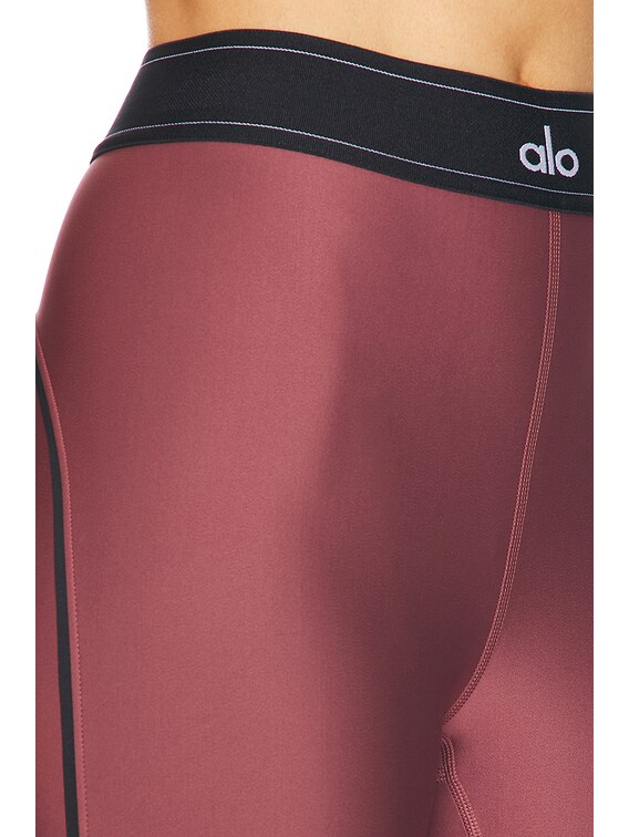 alo Airlift High Waist Suit Up Legging in Burgundy Truffle & Black