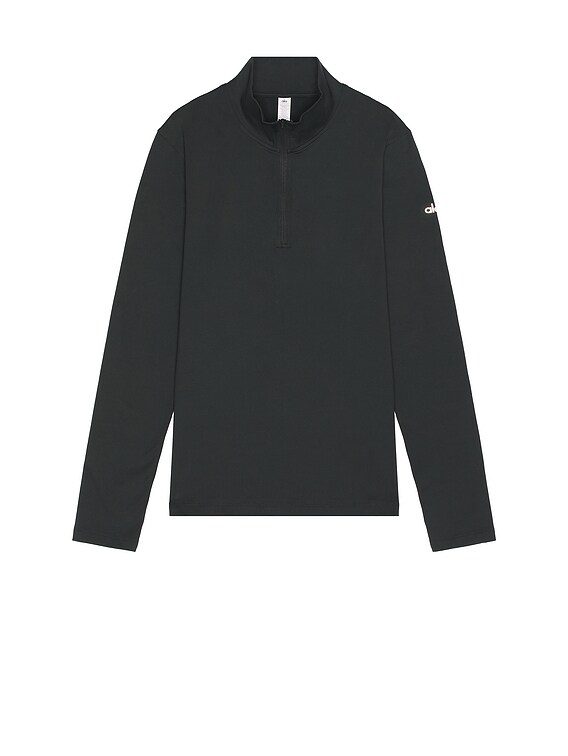 alo Conquer 1/4 Zip Reform Long Sleeve in Charcoal Green | FWRD
