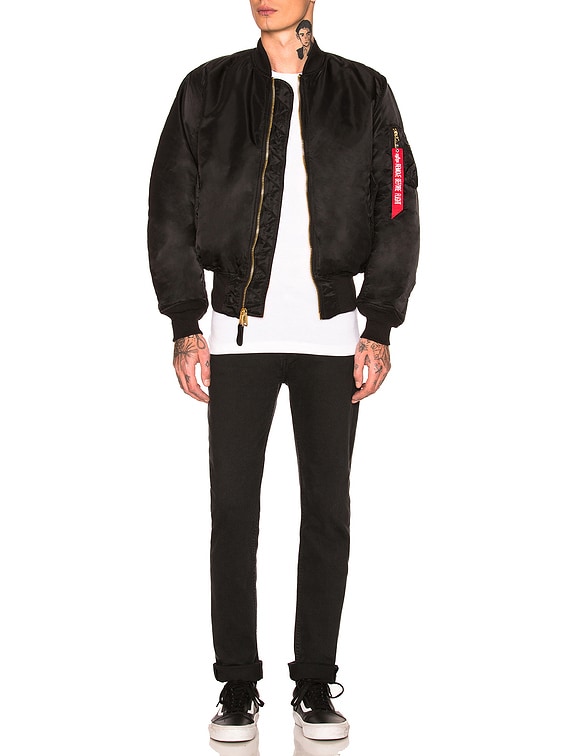 ALPHA INDUSTRIES MA-1 Blood Chit Bomber in Black | FWRD